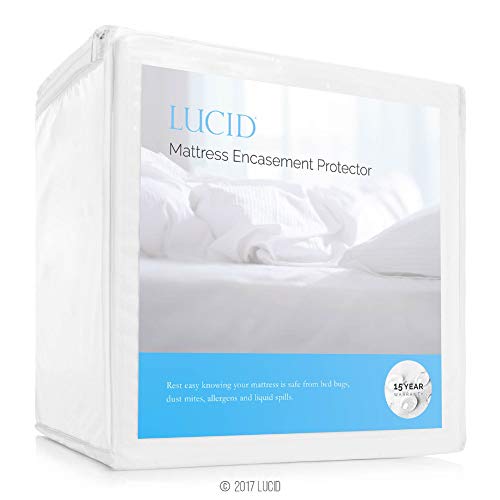 Product Cover LUCID Encasement Mattress Protector - Completely Surrounds Mattress for Waterproof, Allergen Proof, Bed Bug Proof Protection -15 Year Warranty - Full Size