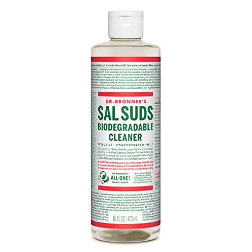 Product Cover Dr. Bronner's - Sal Suds Biodegradable Cleaner (16 Ounce) - All-Purpose Cleaner, Pine Cleaner for Floors, Laundry and Dishes, Concentrated, Cuts Grease and Dirt, Powerful Cleaner, Gentle on Skin