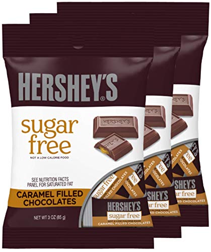 Product Cover Hershey's Sugar Free Chocolate with Caramel Candy, 3 Ounce Bag, Pack of 3