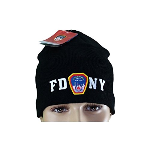 Product Cover FDNY No Fold Winter Hat Beanie Skull Cap Officially Licensed Black