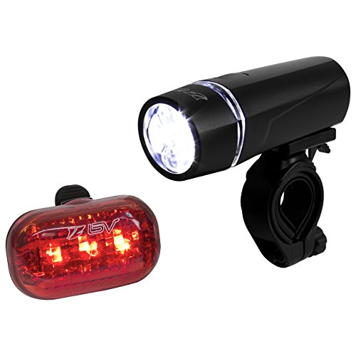 Product Cover BV Bicycle Light Set, Super Bright 5 LED Headlight and 3 LED Taillight, Quick-Release, 80 Hours
