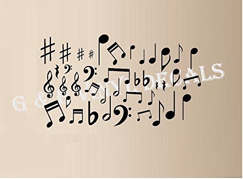 Product Cover MUSIC NOTES VINYL WALL DECAL STICKERS LOT OF 40 NOTES HOME DECOR