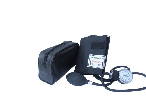 Product Cover Santamedical Adult Deluxe Aneroid Sphygmomanometer - Professional Blood Pressure Monitor with Adult Black Cuff and Carrying case (Light Black)