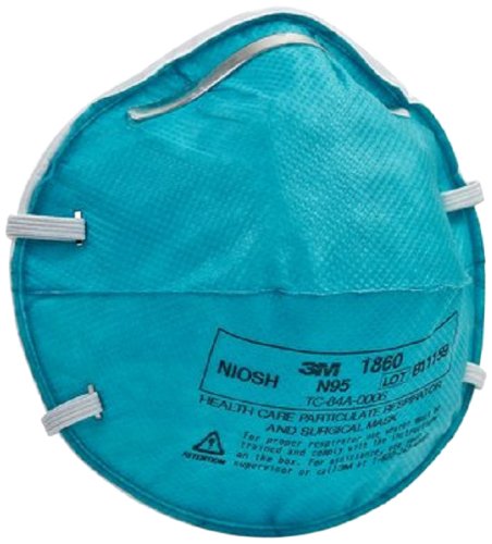 Product Cover 3M 1860 N95 Health Care Particulate Cup Respirator and Surgical Mask, Standard, ASTM F1862, Blue (6 Cases of 20)