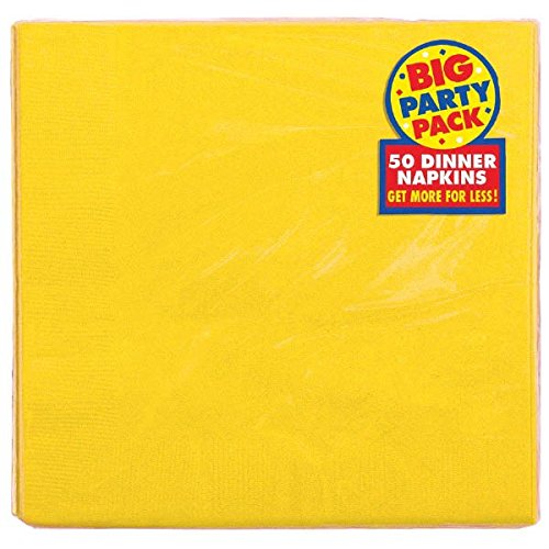 Product Cover Big Party Pack 2-Ply Dinner Napkins | Sunshine Yellow | Pack of 50 | Party Supply