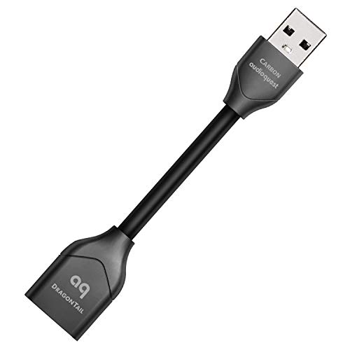 Product Cover AudioQuest Dragontail 0.112 m USB A/USB A Male USB Cable - USB Data Cable (Black 0,112 M; USB A; USB A; Male/Female, Black, Silver)