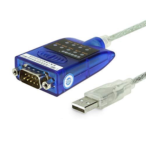 Product Cover Gearmo USB RS-232 Serial Adapter with LED Indicators Windows 10, 8, 7, Vista, XP, 2000 Support