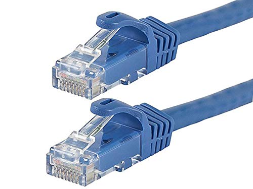 Product Cover Monoprice Flexboot Cat6 Ethernet Patch Cable - Network Internet Cord - RJ45, Stranded, 550Mhz, UTP, Pure Bare Copper Wire, 24AWG, 3ft, Blue