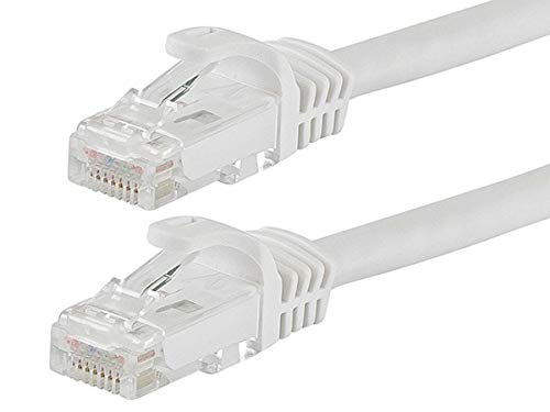 Product Cover Monoprice Flexboot Cat6 Ethernet Patch Cable - Network Internet Cord - RJ45, Stranded, 550Mhz, UTP, Pure Bare Copper Wire, 24AWG, 3ft, White