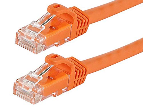 Product Cover Monoprice Flexboot Cat6 Ethernet Patch Cable - Network Internet Cord - RJ45, Stranded, 550Mhz, UTP, Pure Bare Copper Wire, 24AWG, 10ft, Orange