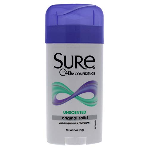 Product Cover Sure Original Solid Anti-Perspirant and Deodorant, Unscented, 2.7 Ounce