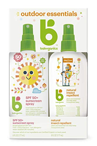 Product Cover Babyganics Sunscreen Spray 50 SPF and Bug Spray, 6oz each, Packaging May Vary