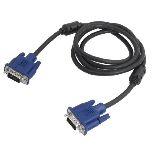 Product Cover uxcell Black Blue VGA 15 Pin Male to Male Computer Monitor Cable Wire Cord 4.2ft
