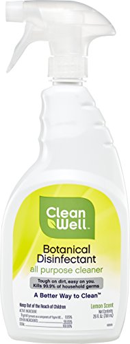 Product Cover CleanWell Botanical Disinfectant All Purpose Cleaner, Lemon, 26 fl oz (1 PK) - Bleach Free, Antibacterial, Kid/Pet Friendly, Plant-Based, Nontoxic, Cruelty Free, Deodorizes