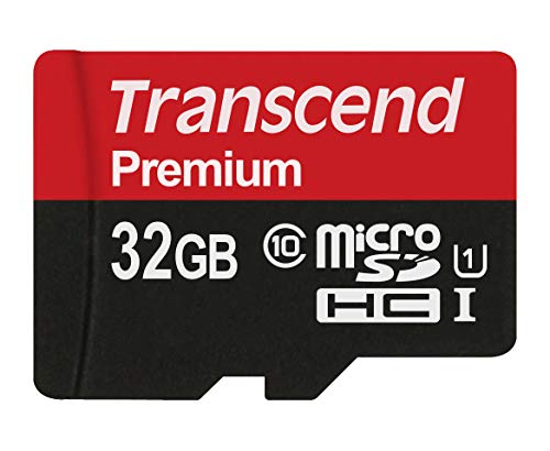 Product Cover Transcend 32GB MicroSDHC Class 10 UHS-1 Memory Card with Adapter Up to 60MB/s (TS32GUSDU1)