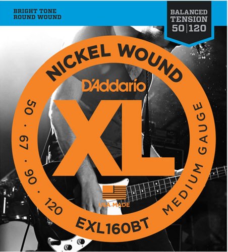Product Cover D'Addario EXL160BT Nickel Wound Bass Guitar Strings, Balanced Tension Medium, 50-120