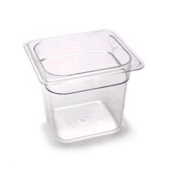 Product Cover Camwear Food Pan, Plastic, 1/6 Size, 6'' Deep, Polycarbonate, Clear, Nsf (6 Pieces/Unit) by Cambro