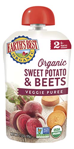 Product Cover Earth's Best Organic Stage 2, Sweet Potato & Beets, 3.5 Ounce Pouch (Pack of 12) (Packaging May Vary)
