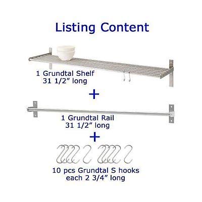 Product Cover Ikea Grundtal Kitchen Shelf Rail and Hooks Set Stainless Steel (Stainless Steel, 1)