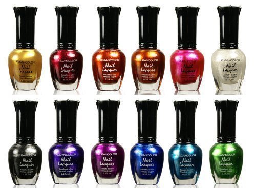 Product Cover Kleancolor Nail Polish - Awesome Metallic Full Size Lacquer Lot of 12-pc Set