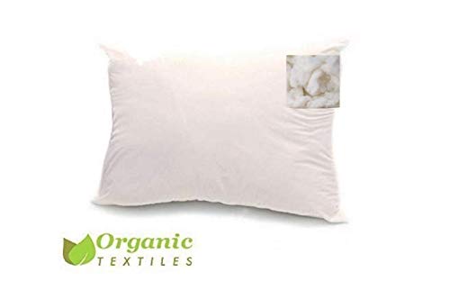 Product Cover Natural Wool Filled Bed Pillow (Standard Size, Medium Fill) with 100% Organic Cotton Cover Protector - Adjustable Loft Height - Fine Australian Wool - Head and Neck Comfort Support - Machine Washable