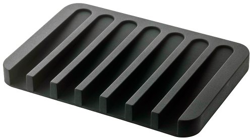 Product Cover YAMAZAKI home 7398 Flow Soap Tray-Silicone Holder Dish for Sink, Black