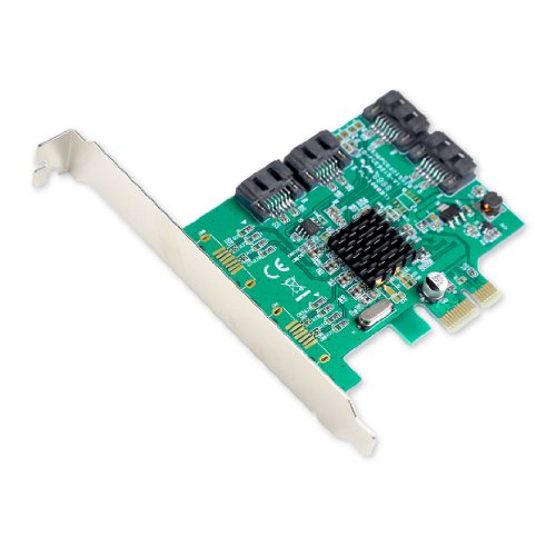 Product Cover IO Crest SI-PEX40064 4 Port SATA III PCIe Controller Card (Green)