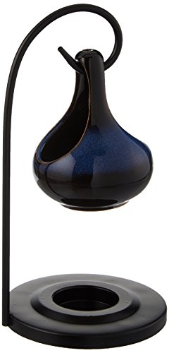 Product Cover Elegant Blue Porcelain Tear Drop Metal Stand Tea Light Oil Warmer