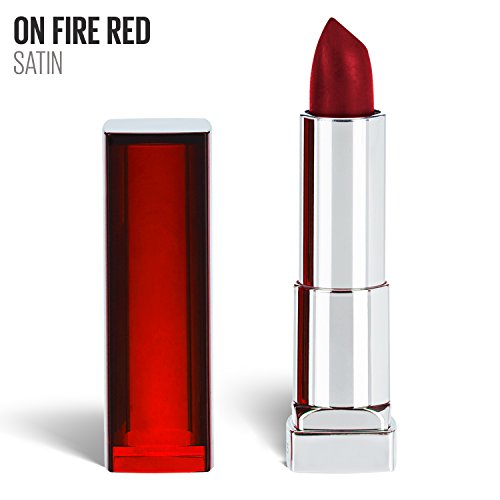 Product Cover Maybelline New York Color Sensational Red Lipstick, Satin Lipstick, On Fire Red, 0.15 Ounce, 1 Count
