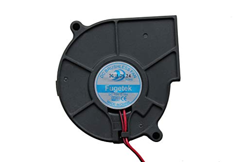 Product Cover Fugetek 12V DC Brushless Blower Cooling Fan, HT-07530D12, 75x75x30mm, 2pin, Dual Ball Bearing, Computer Fan, Multi Use, Black, US Support