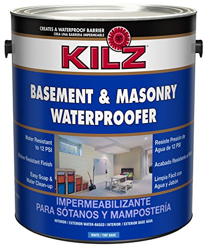 Product Cover KILZ Interior/Exterior Basement and Masonry Waterproofing Paint, White, 1-gallon