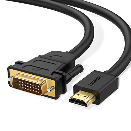 Product Cover UGREEN HDMI to DVI Cable Bi Directional DVI-D 24+1 Male to HDMI Male High Speed Adapter Cable Support 1080P Full HD for Raspberry Pi, Roku, Xbox One, PS4 PS3, Graphics Card, Nintendo Switch etc 10FT