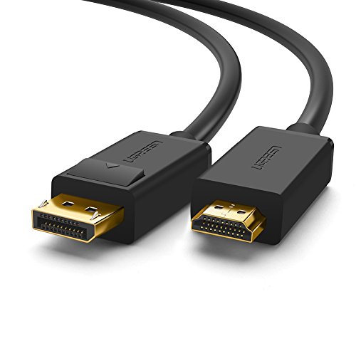 Product Cover UGREEN 4K UHD DP to HDMI Cable Male to Male Displayport to HDMI Video Cable DisplayPort to HDTV Monitor Cable Support Audio for HP EliteBook,HTC Vive Virtual Reality System and DP Enabled Devices 6FT