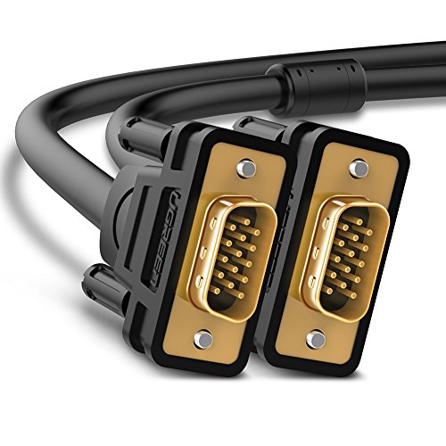 Product Cover UGREEN VGA SVGA HD15 Male to Male Video Coaxial Monitor Cable with Ferrite Cores Gold Plated Connectors Support 1080P Full HD for Projectors, HDTVs, Displays and More VGA Enabled Devices 10FT