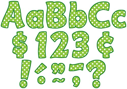 Product Cover Teacher Created Resources Lime Polka Dots Funtastic Font 4-Inch Letters Combo Pack (5345)