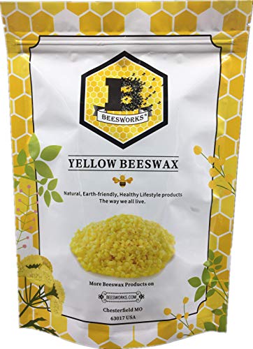 Product Cover Beesworks® Beeswax Pellets, Yellow, 1lb-Cosmetic Grade-Triple Filtered Beeswax.