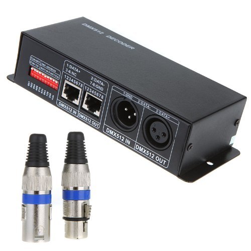 Product Cover Lixada DC 12V-24V 3 Channel DMX Decorder LED Controller for RGB 5050 3528 LED Strip Light