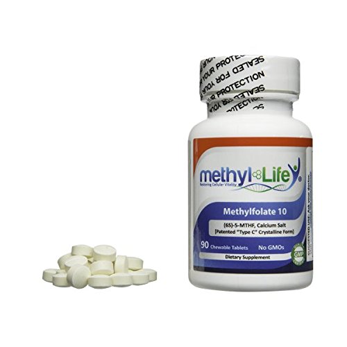 Product Cover Methyl-Life Pure L-Methylfolate 10mg, 90 Tablets Pharmaceutical Grade, Professional Strength Active Methyl folate 5-MTHF for Mood. Non-GMO. Gluten Free