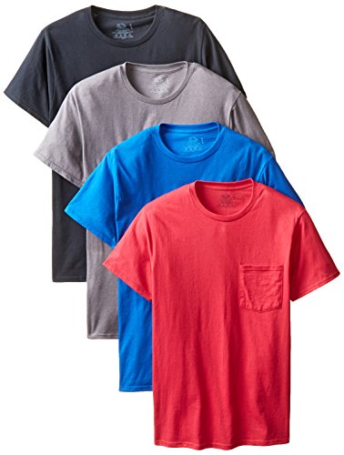 Product Cover Fruit of the Loom Men's 4-Pack Pocket Crew-Neck T-Shirt - Colors May Vary
