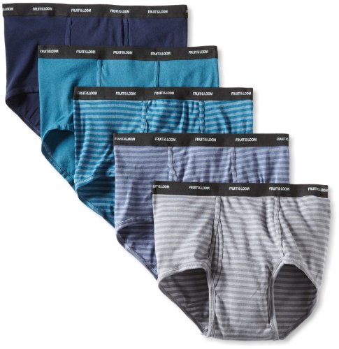 Product Cover Fruit of the Loom Men's Big Stripe Solid Briefs (Pack of Five)