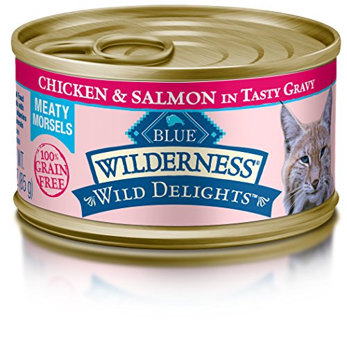 Product Cover Blue Buffalo Wild Delights Chicken & Salmon Entree Wet Cat Food, 3 oz Can, Pack of 24