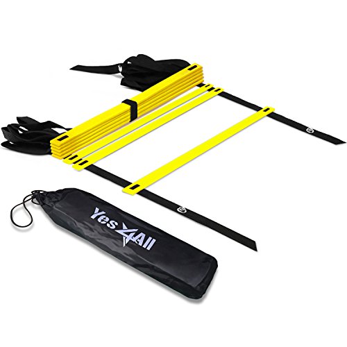 Product Cover Yes4All Agility Ladder - Speed Agility Training Ladder with Carry Bag - 8 Rung (Yellow) - SGQV