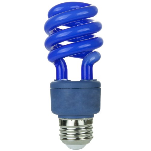 Product Cover Sunlite SM13/B 13-watt Spiral Energy Saving Compact Fluorescent CFL Light Bulb (40-Watt Incandescent Equivalent), Medium Base, Blue