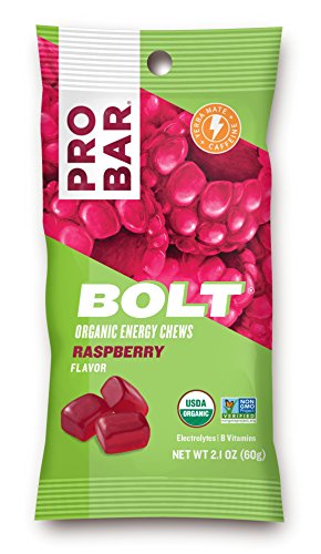 Product Cover PROBAR - Bolt Organic Energy Chews, Raspberry, Non-GMO, Gluten-Free, USDA Certified Organic, Healthy, Natural Energy, Fast Fuel Gummies with Vitamins B & C (12 Count)