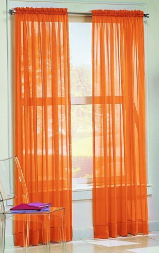 Product Cover DreamKingdom - 2 PCS Solid Sheer Window Curtains/Drape/Panels/Treatment Brand New 58