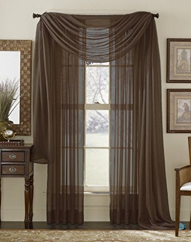 Product Cover DreamKingdom - 2 PCS Solid Sheer Window Curtains/Drape/Panels/Treatment Brand New 55