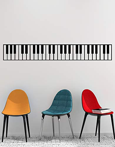 Product Cover Piano Keys Wall Decal Sticker. Musical Instrument Decor. - Black, 10