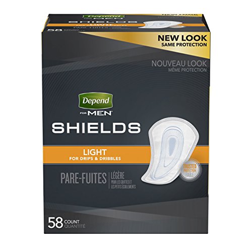 Product Cover Depend Shields for Men, Light Absorbency  Incontinence Protection, 3 Packs of 58, 174 Total