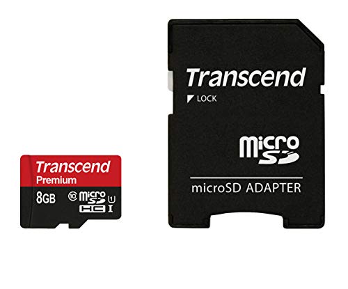 Product Cover Transcend 8 GB microSDHC Class 10 Uhs-1 Memory Card with Adapter (TS8GUSDU1)