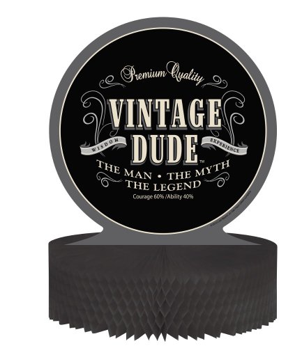 Product Cover Creative Converting Vintage Dude Birthday Centerpiece with Honeycomb Base - 265567